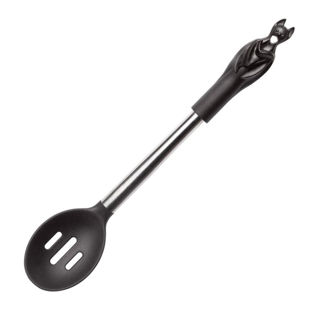 Alchemy - Black Bat Slotted Spoon Lepel - Zwart